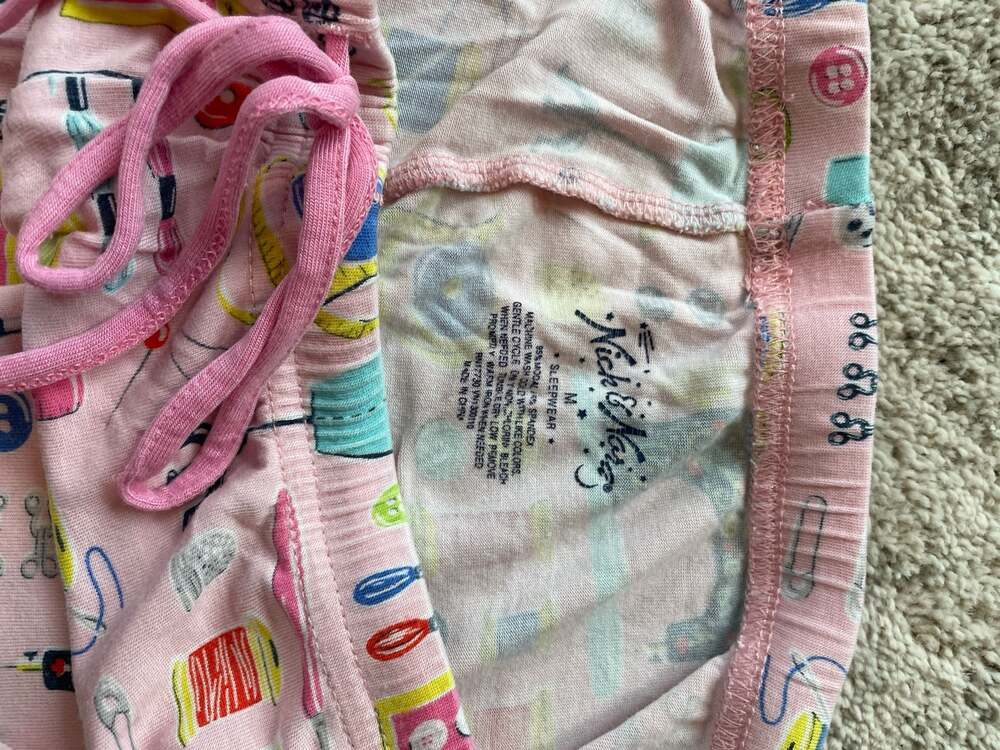 vtg nick & nora womens m modal pajama pants sewing theme - Picture 4 of 6